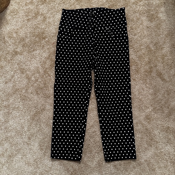 Pony Tail Black and White Polka Dot Capris Sz Med-Large - Picture 1 of 4